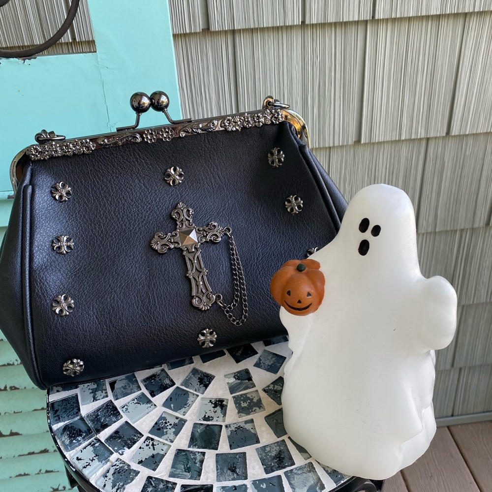 Brand new gothic cross dark magic cross body bag purse